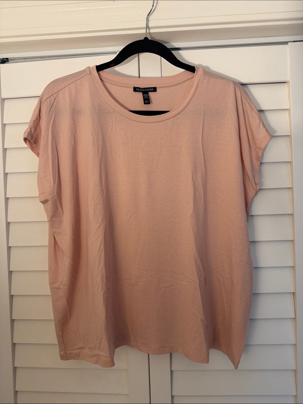 Eileen Fisher Soft Peach Crewneck Short Sleeve Tee
